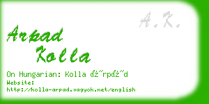 arpad kolla business card